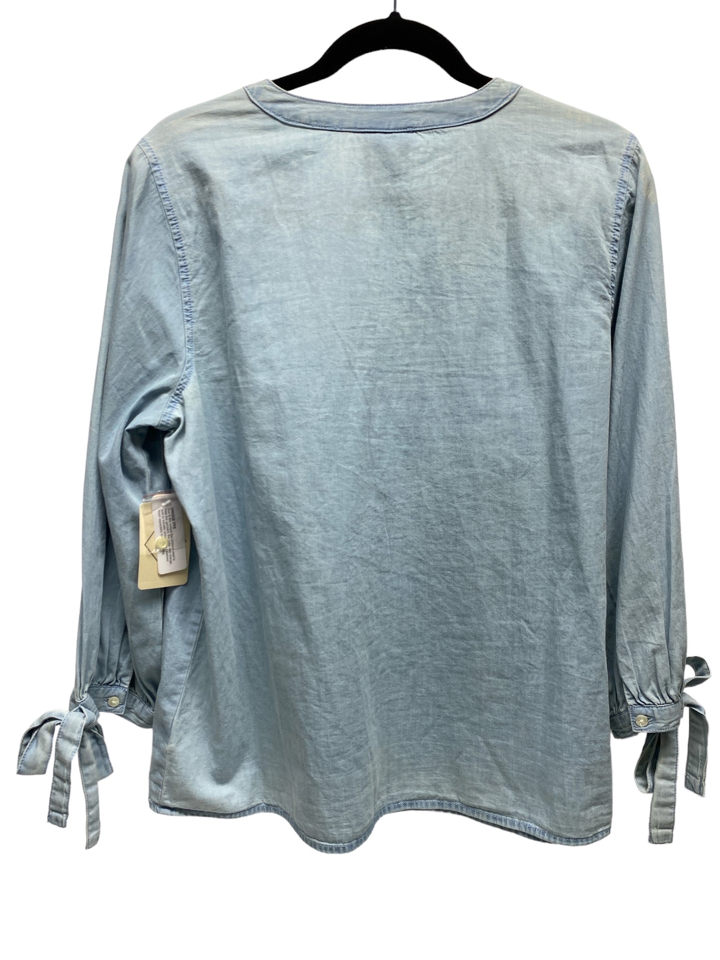 Top Long Sleeve By St Johns Bay In Blue Denim, Size: L