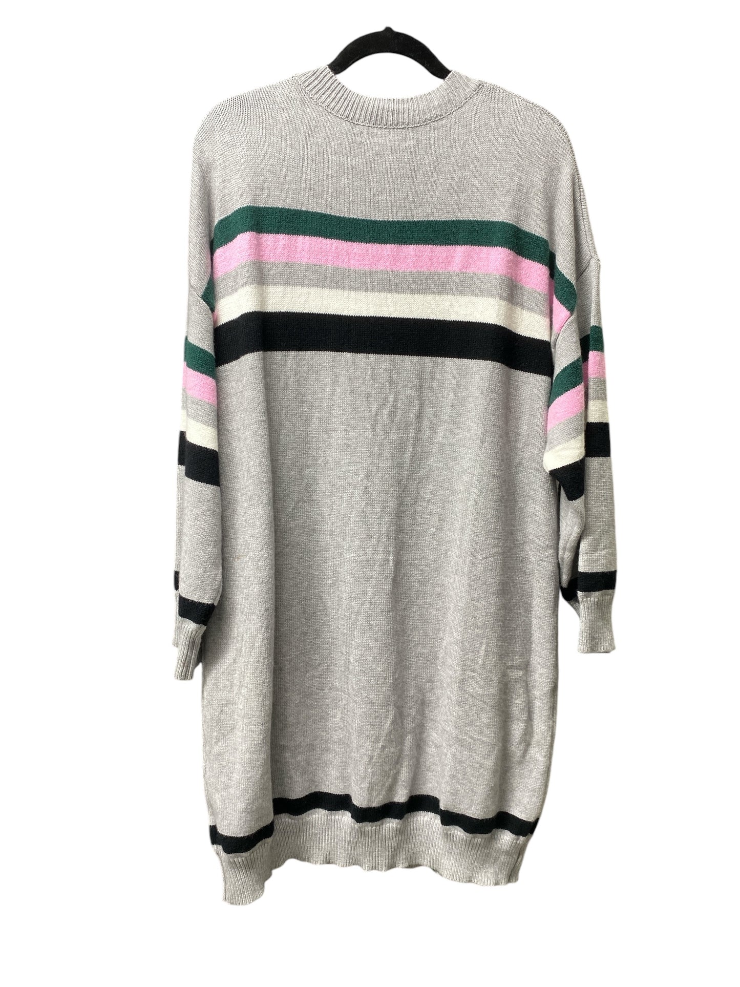 Dress Sweater By Clothes Mentor In Green & Pink, Size: 2x