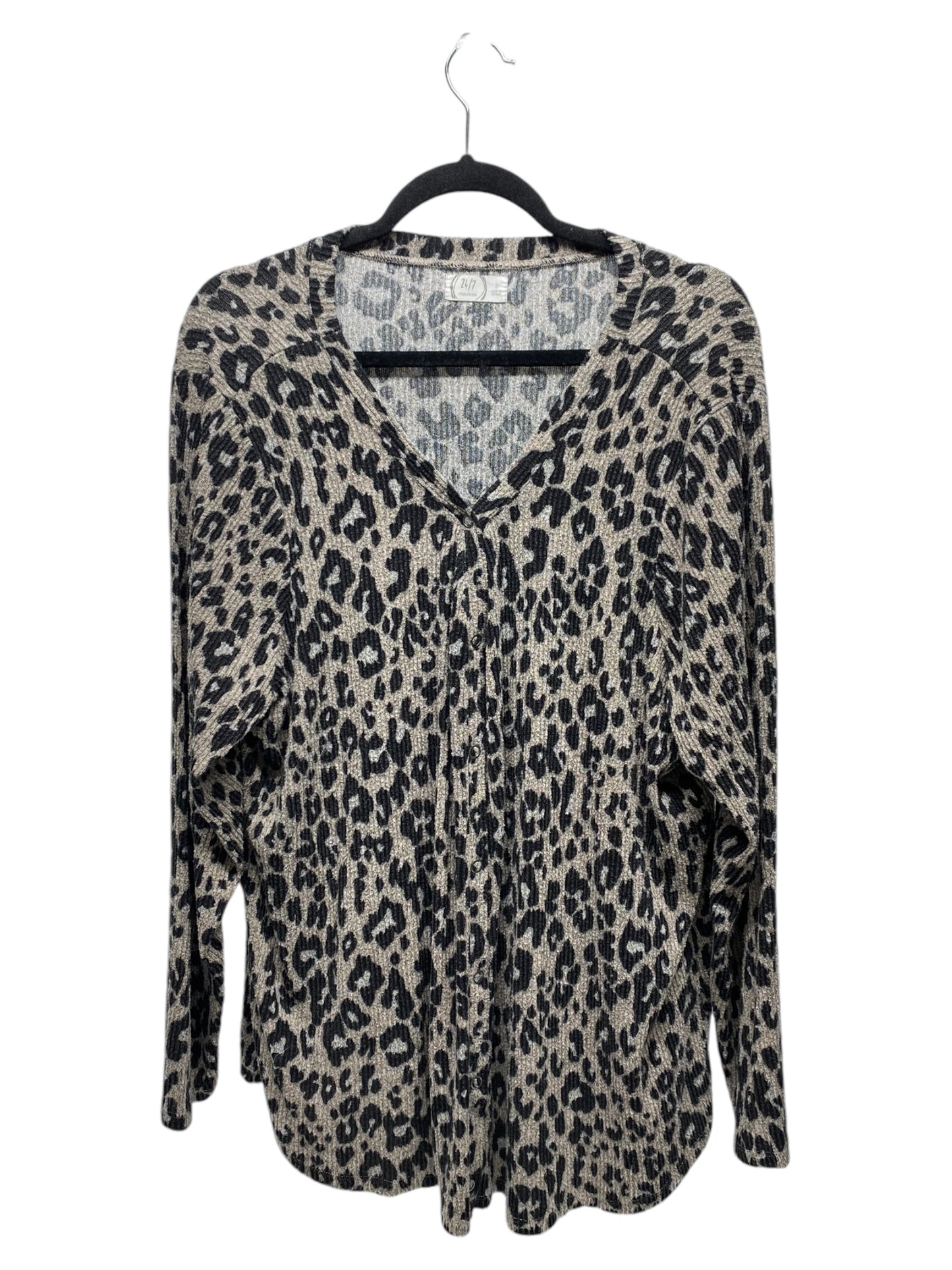 Top Long Sleeve By Maurices In Animal Print, Size: 3x