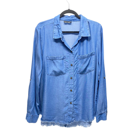 Top Long Sleeve By Clothes Mentor In Blue Denim, Size: L