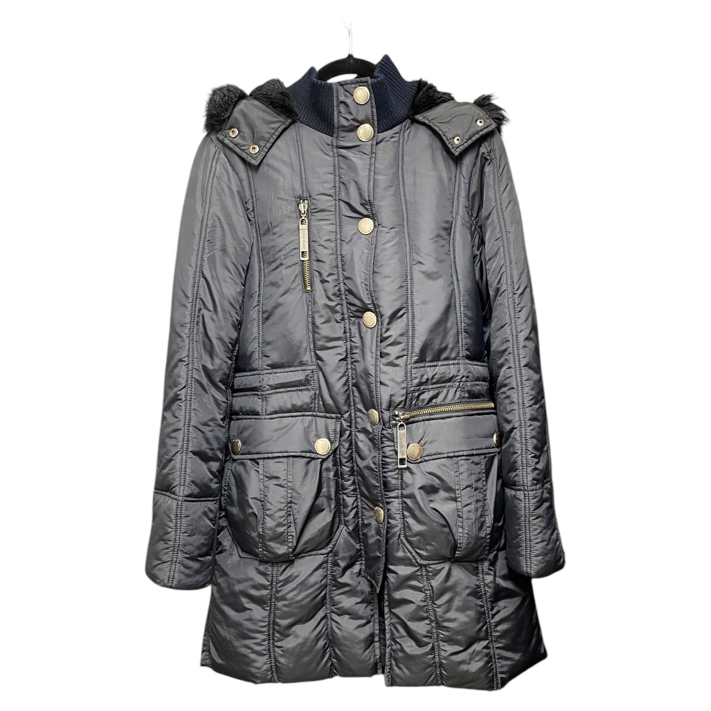 Coat Parka By River Island In Black, Size: 10