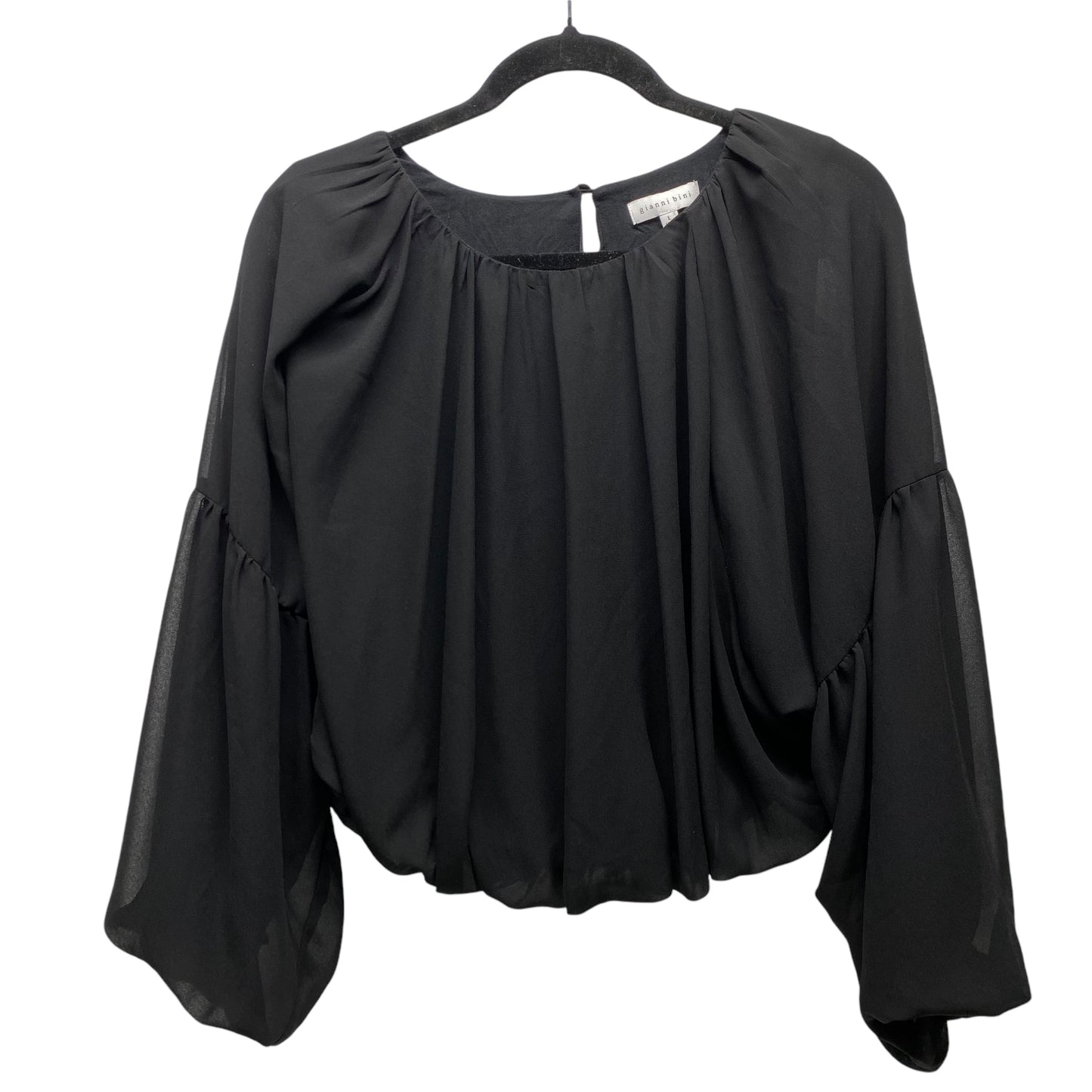 Blouse Long Sleeve By Gianni Bini In Black, Size: L