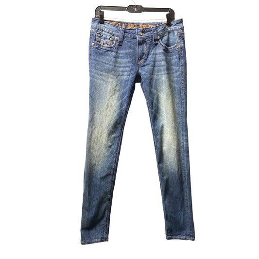 Jeans Skinny By Rock Revival In Blue Denim, Size: 10