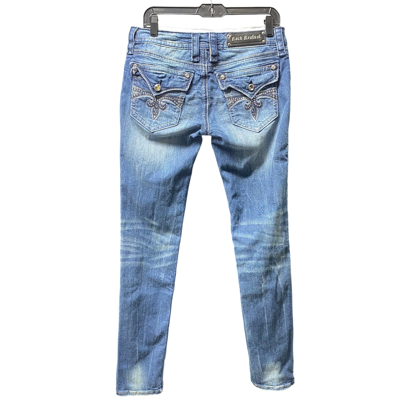 Jeans Skinny By Rock Revival In Blue Denim, Size: 10