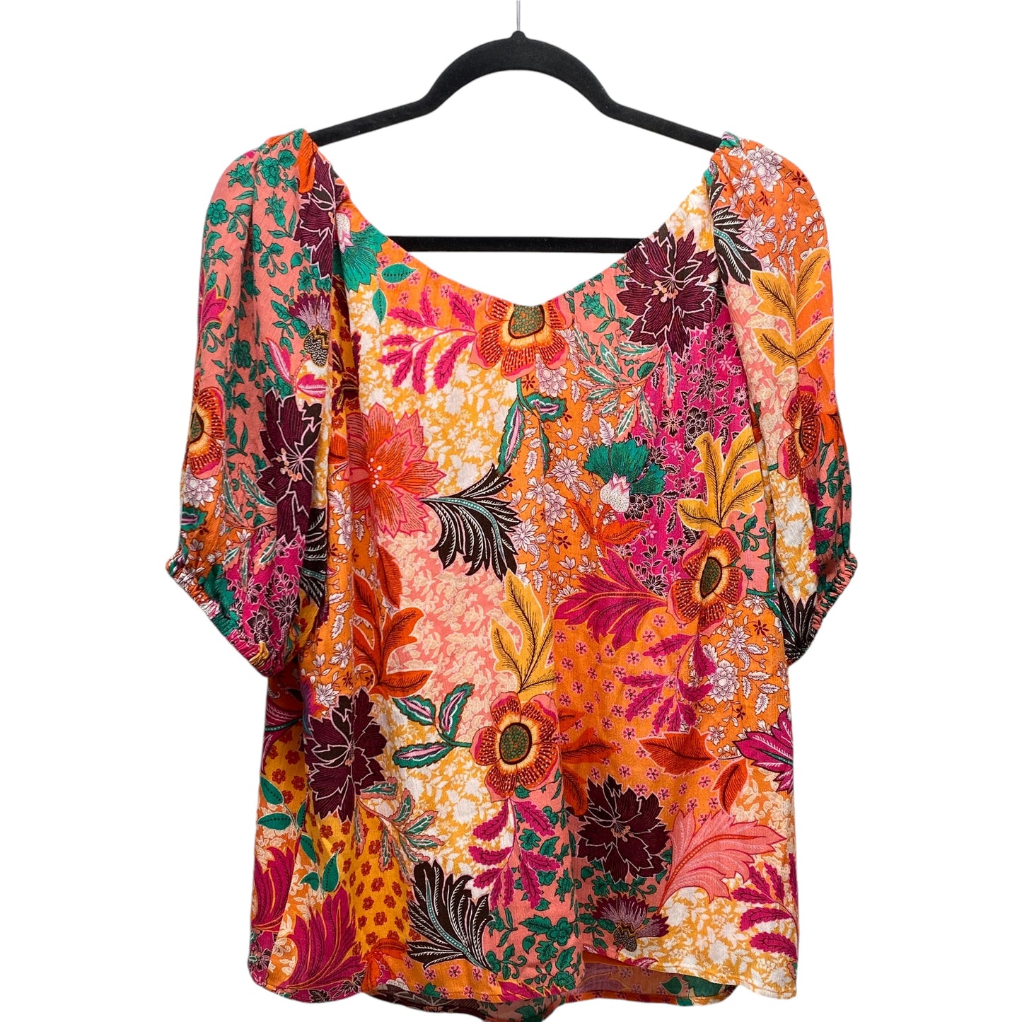 Top Short Sleeve By Loft In Floral Print, Size: S