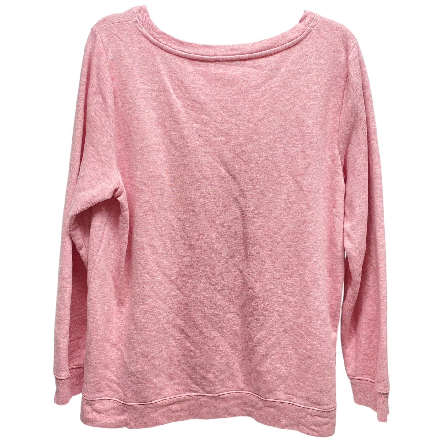 Sweatshirt Crewneck By Talbots In Pink & White, Size: L