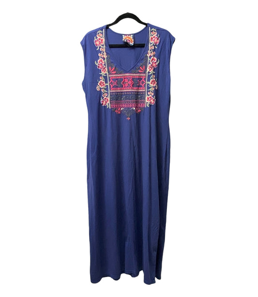 Dress Designer By Johnny Was In Navy, Size: M