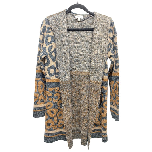 Sweater Cardigan By Style And Company In Animal Print, Size: Lp