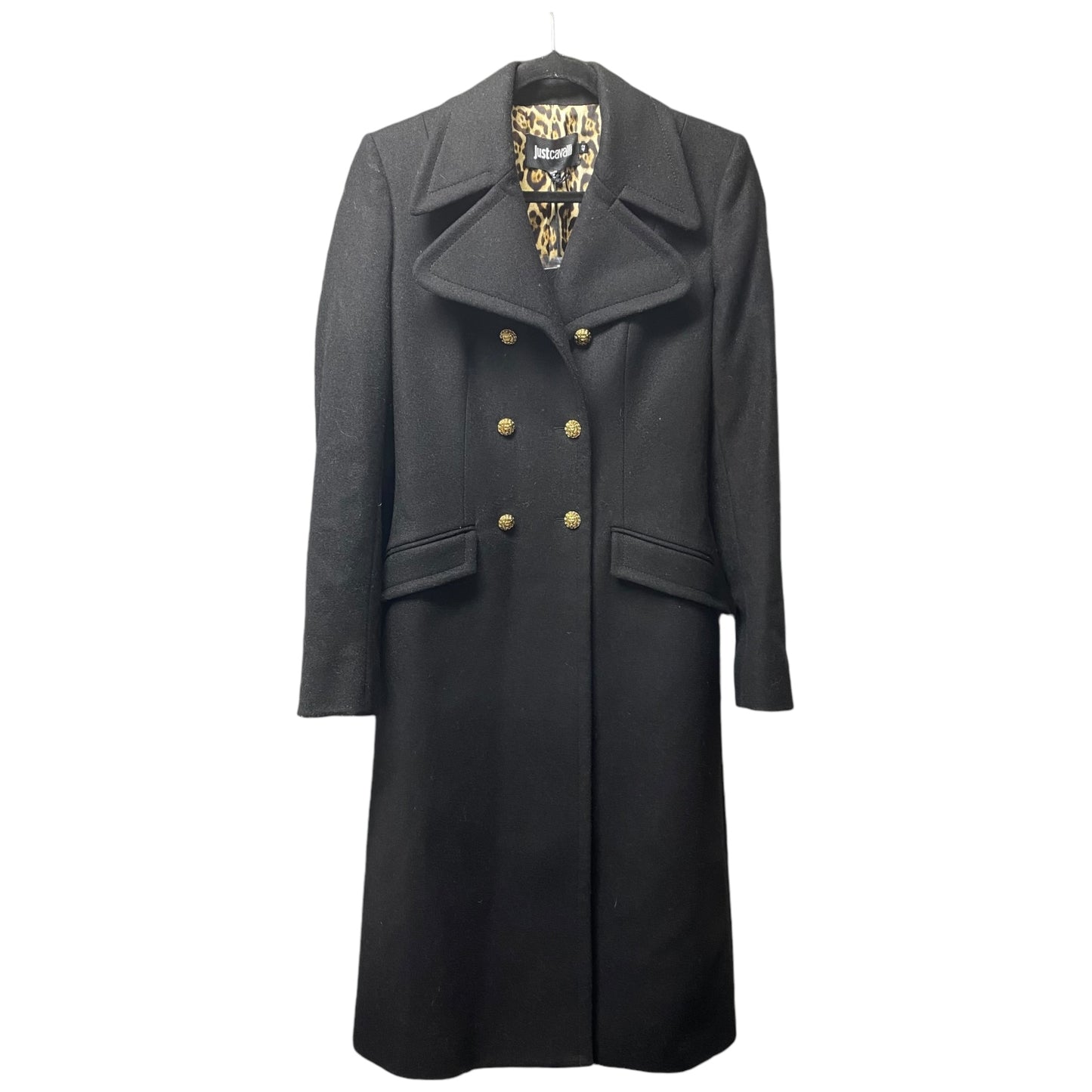 Coat Designer By JustCavalli In Black, Size: M