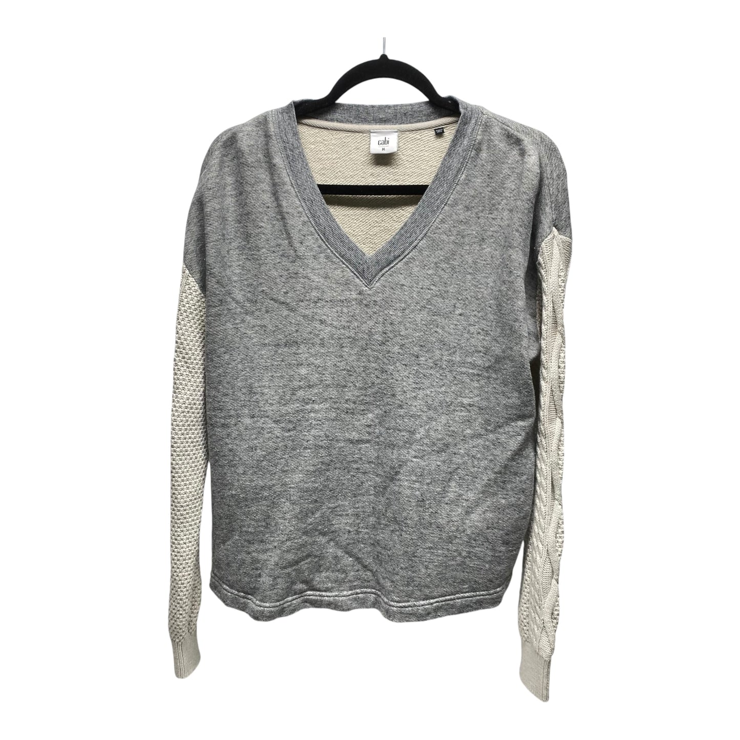 Sweater By Cabi In Cream & Grey, Size: M