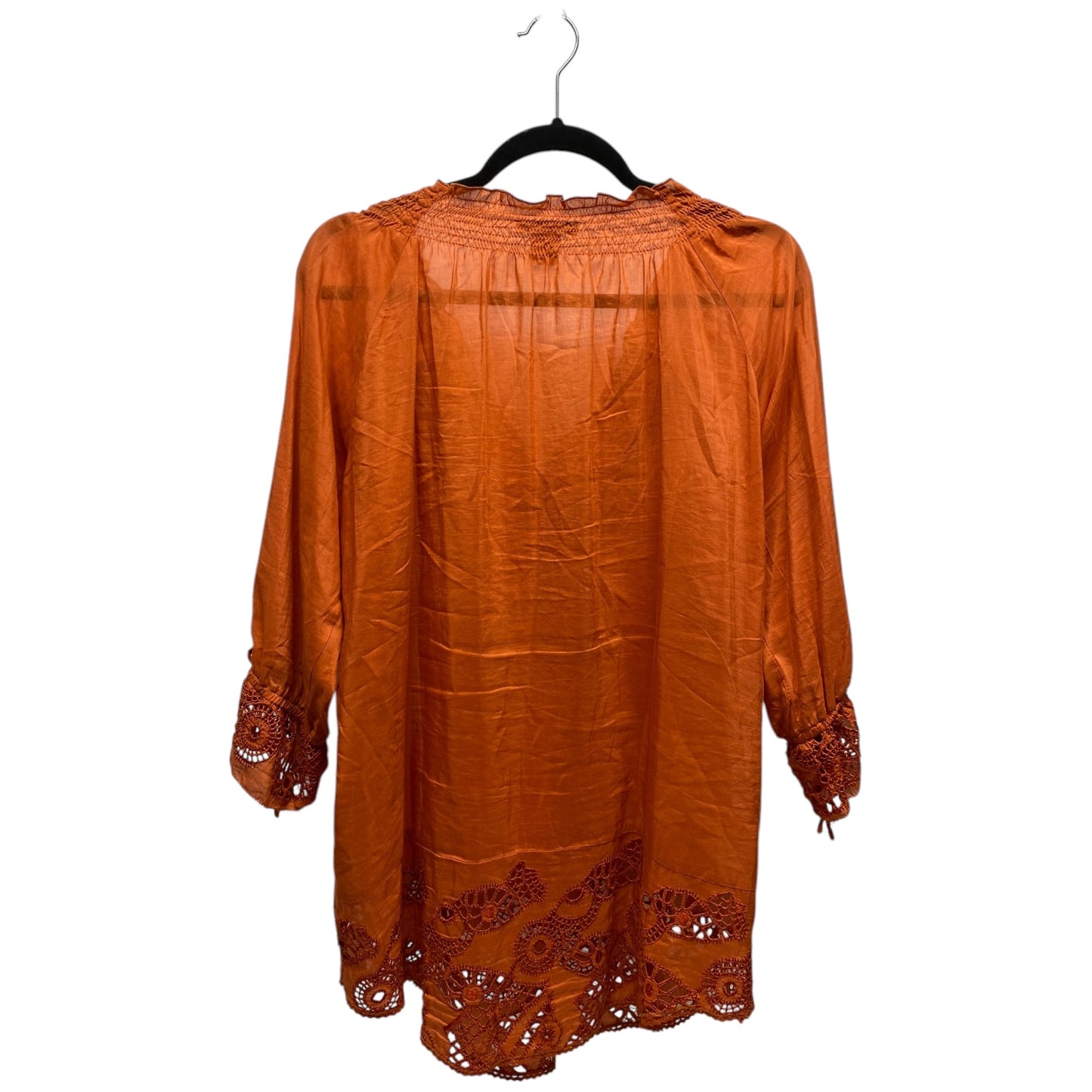 Top 3/4 Sleeve By Alberto Makali In Orange, Size: L