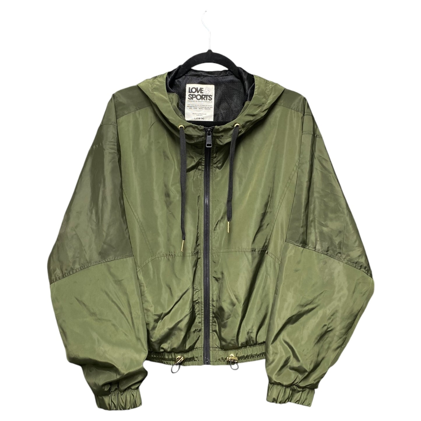 Jacket Windbreaker By Love & Sports In Green, Size: L