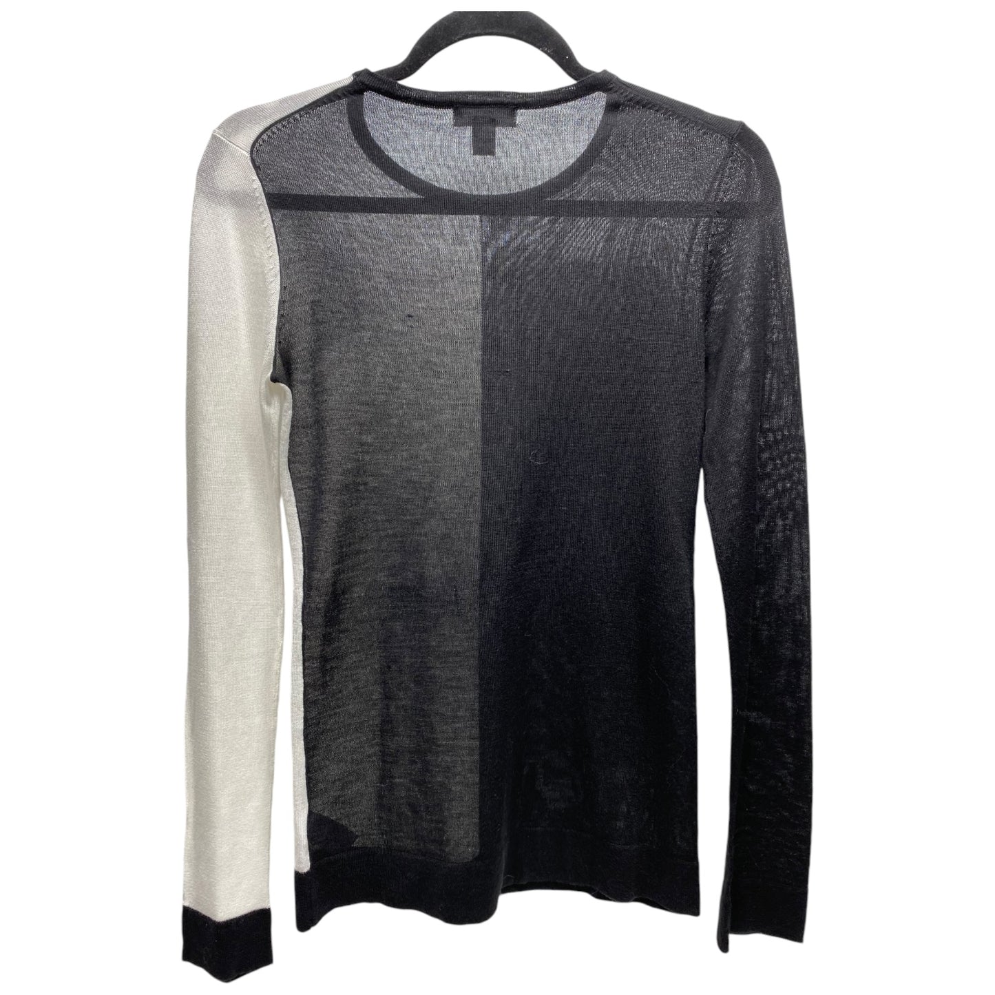 Top Long Sleeve By Bisou Bisou In Black & White, Size: S