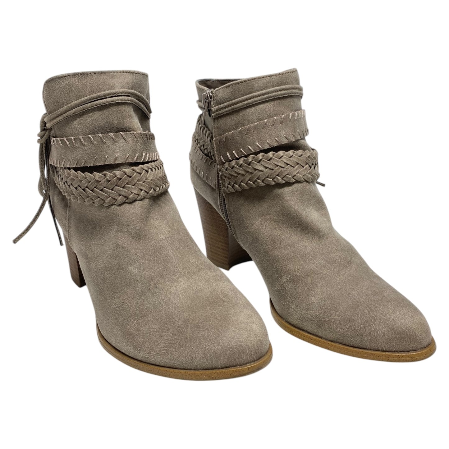 Boots Ankle Heels By Fergalicious In Taupe, Size: 10