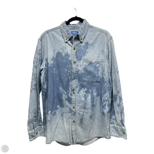 Top Long Sleeve By PORT AND COMPANY In Blue Denim, Size: M