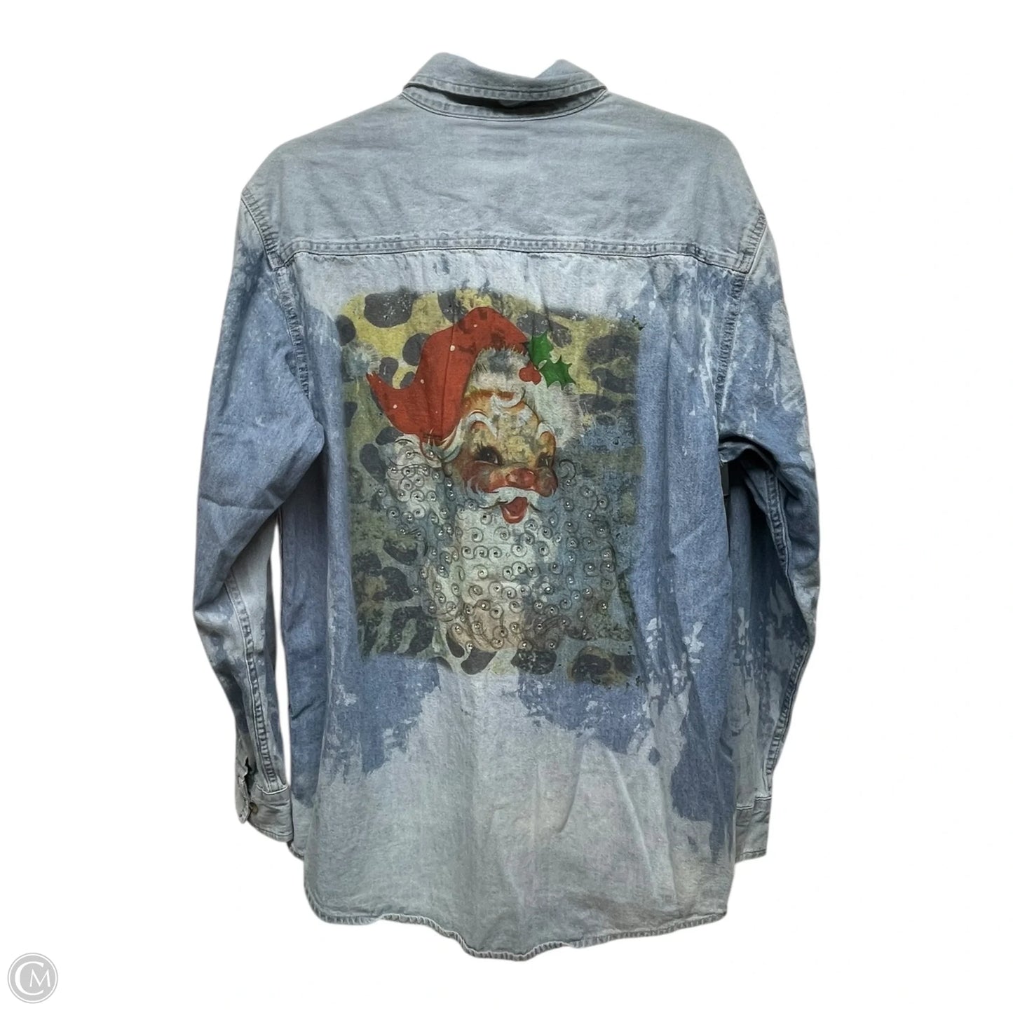 Top Long Sleeve By PORT AND COMPANY In Blue Denim, Size: M