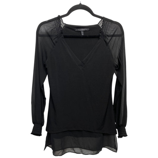 Top Long Sleeve Basic By White House Black Market In Black, Size: Xs