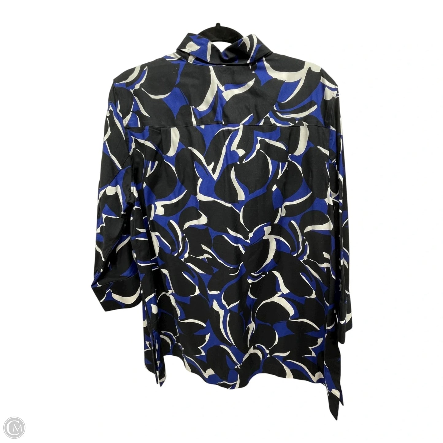 Tunic Long Sleeve By Chicos In Black & Blue, Size: L