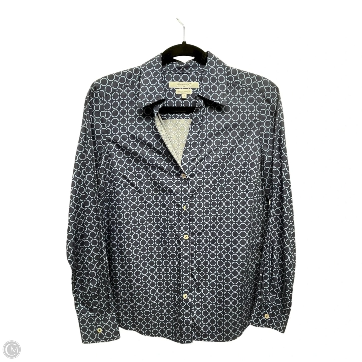 Top Long Sleeve By Foxcroft In Geometric Pattern, Size: 6