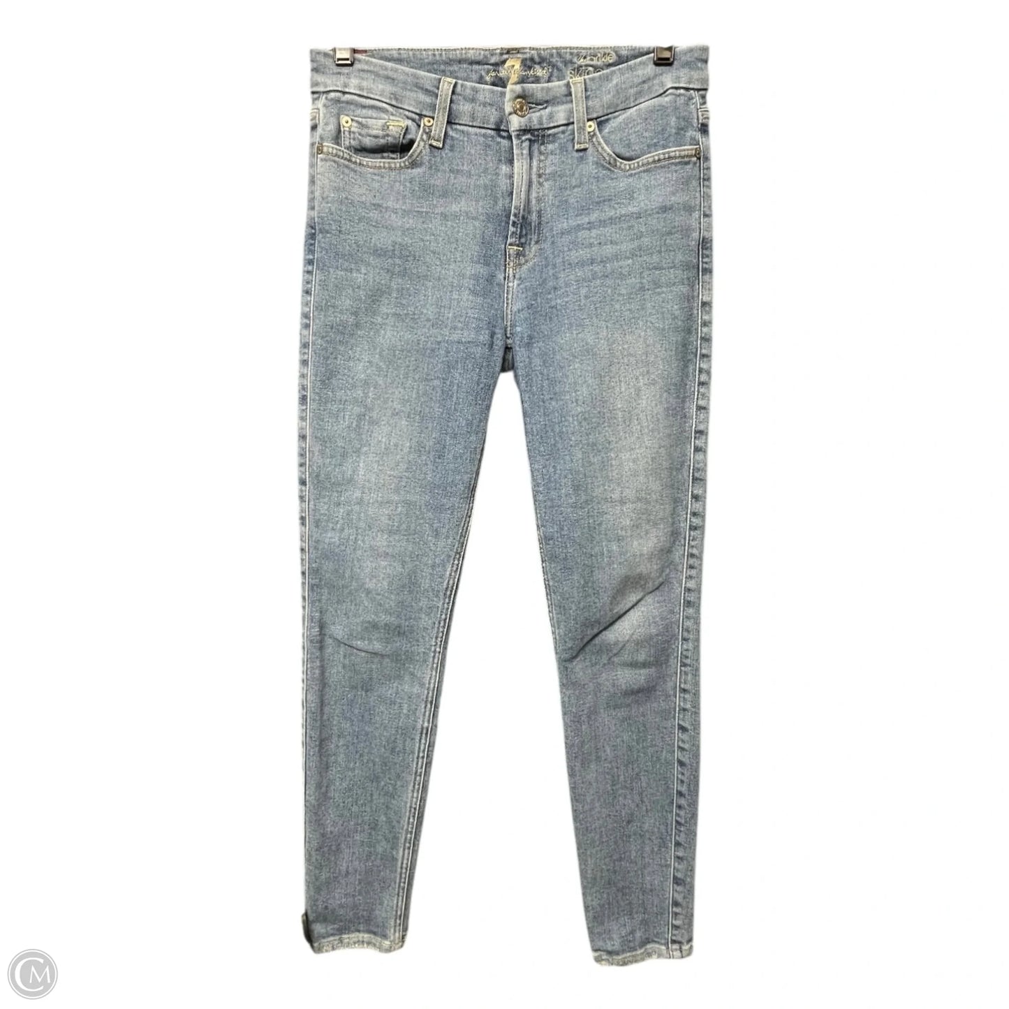 Jeans Skinny By 7 For All Mankind In Blue Denim, Size: 4