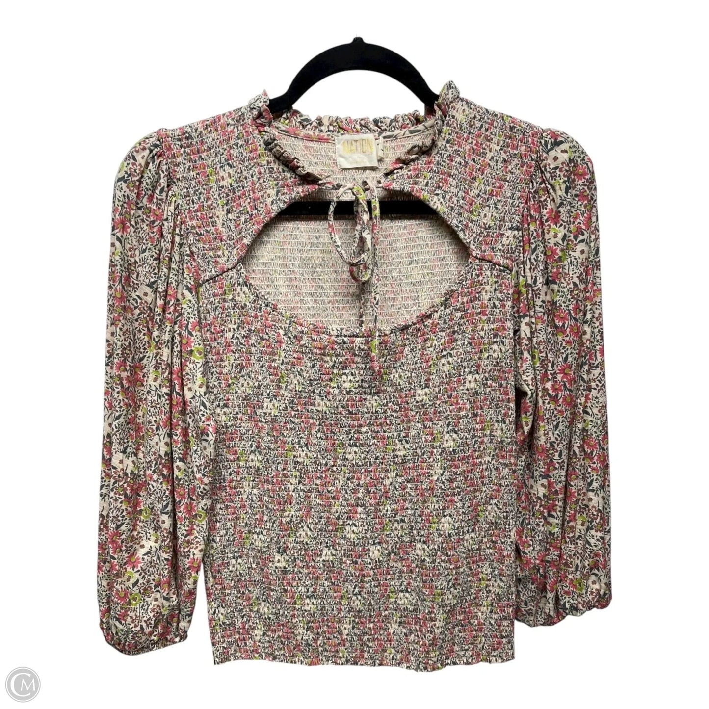 Top Long Sleeve By Nation In Floral Print, Size: S