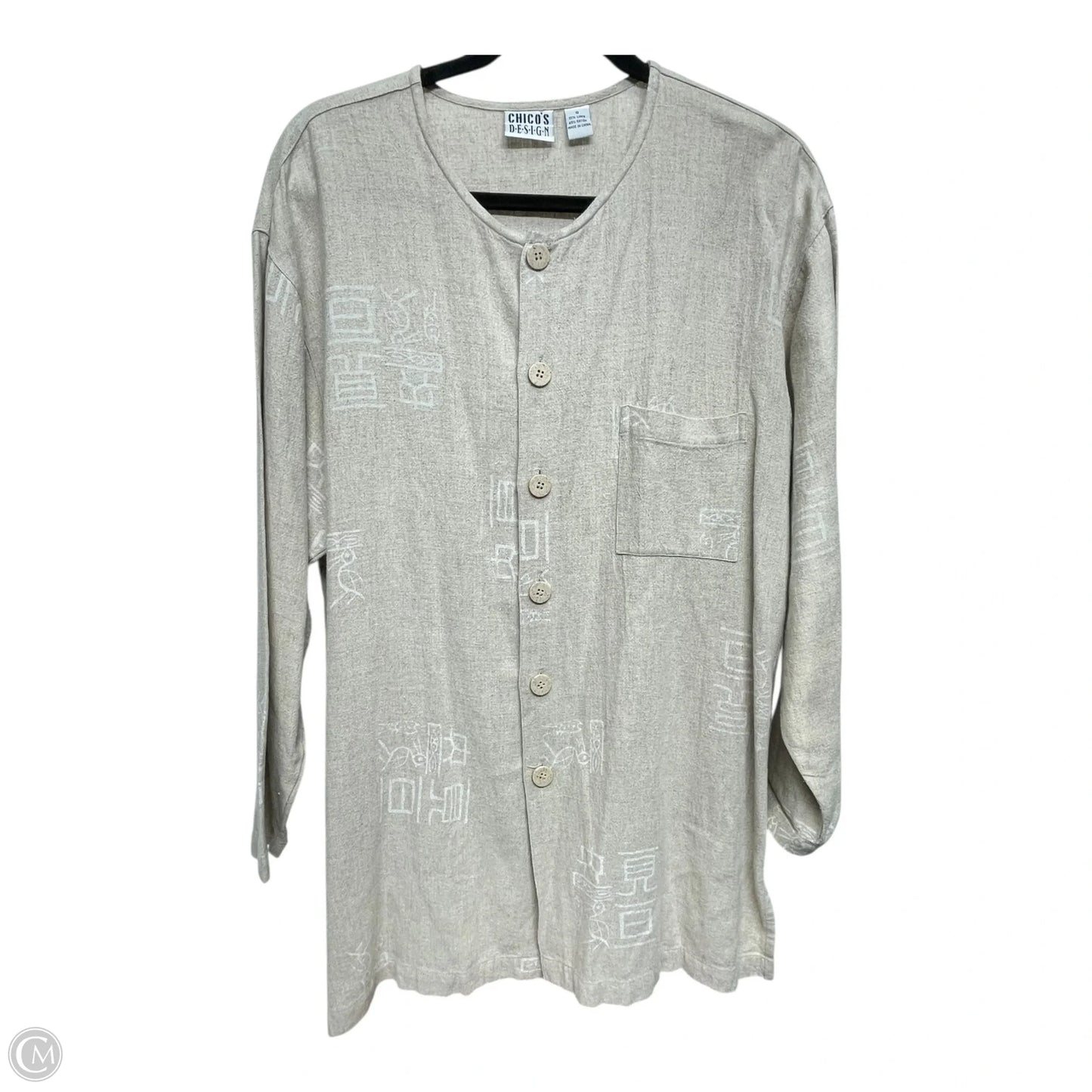 Top Long Sleeve By Chicos In Beige, Size: S