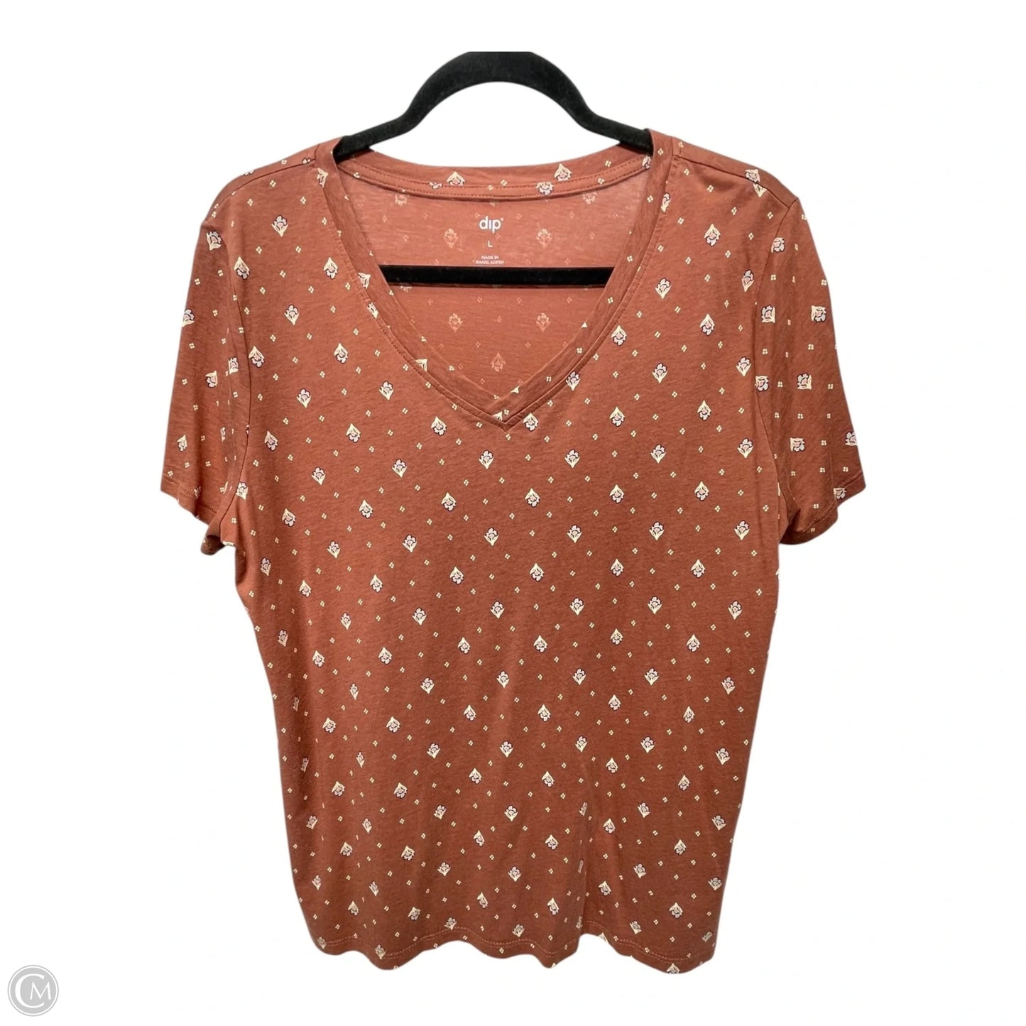 Top Short Sleeve By Dip In Brown, Size: L
