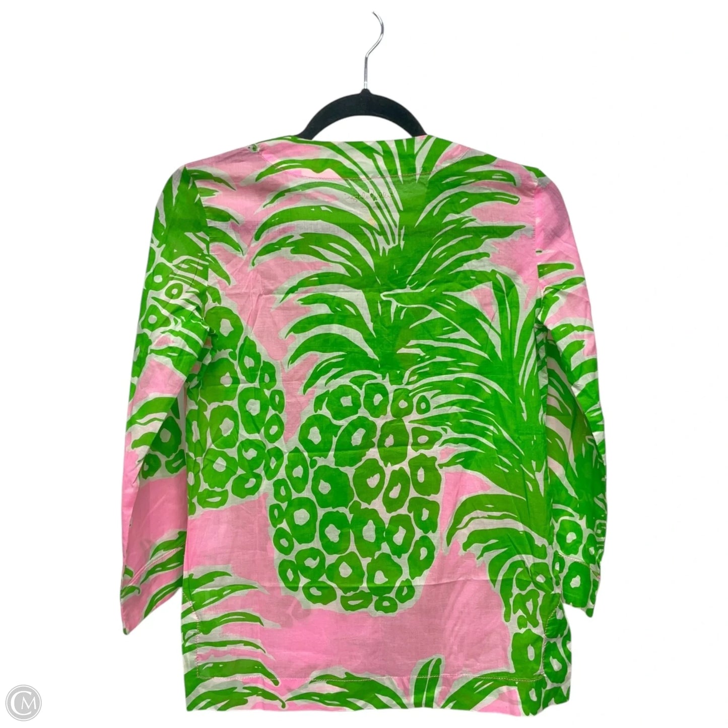 Top Long Sleeve Designer By Lilly Pulitzer In Green & Pink, Size: Xxs