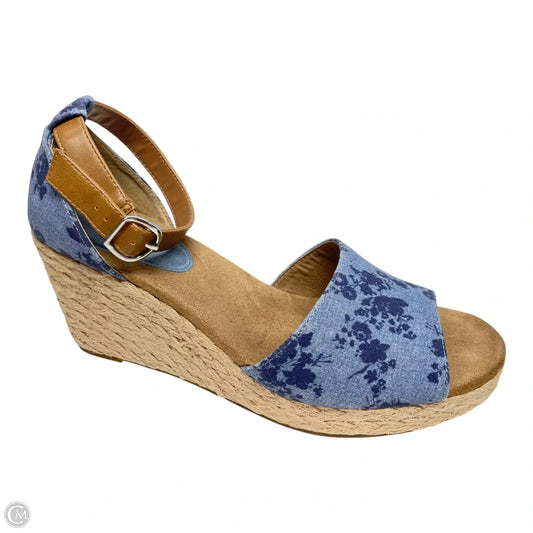 Sandals Heels Wedge By Style And Company In Blue, Size: 10