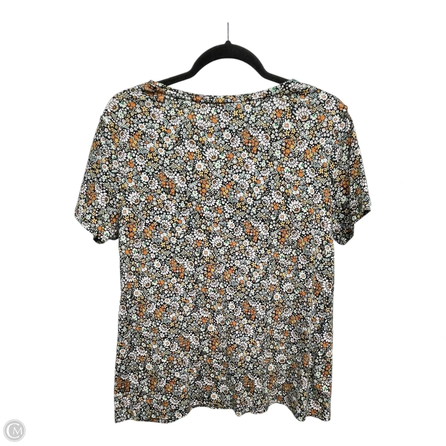 Top Short Sleeve By Croft And Barrow In Floral Print, Size: L