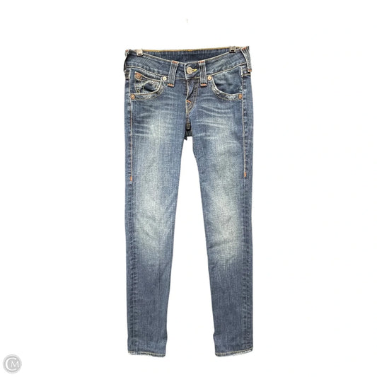 Jeans Skinny By True Religion  In Blue Denim, Size: 27