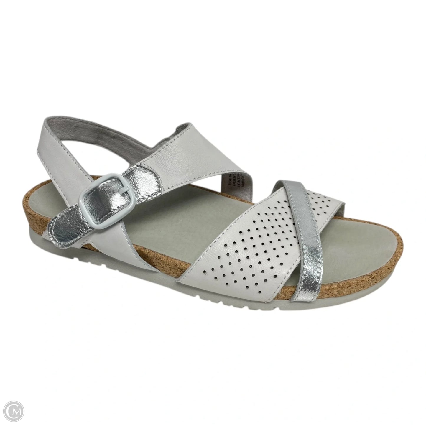 Sandals Flats By Earth In Silver & White, Size: 9