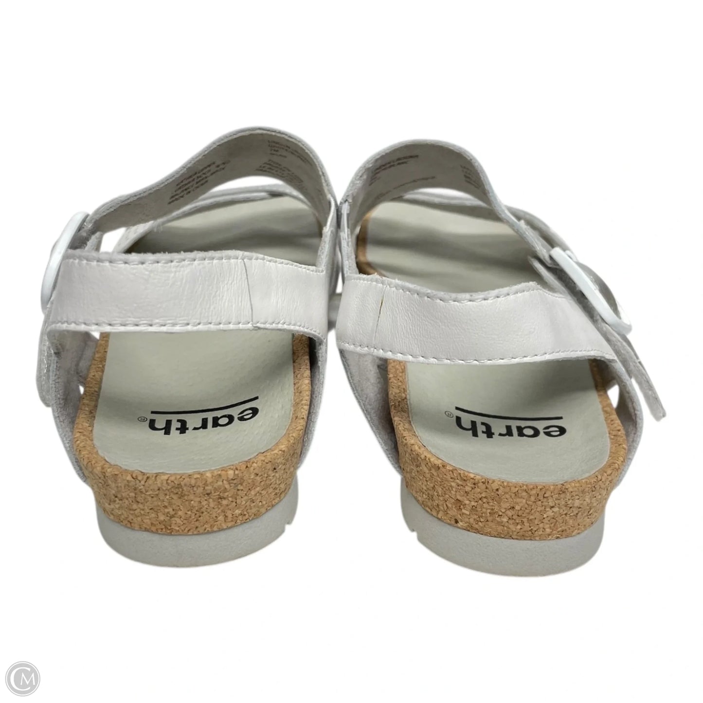 Sandals Flats By Earth In Silver & White, Size: 9