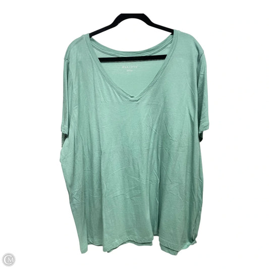 Top Short Sleeve Basic By Ava & Viv In Aqua, Size: 2x