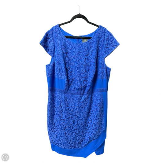 Dress Party Short By Adrianna Papell In Blue & Brown, Size: 20