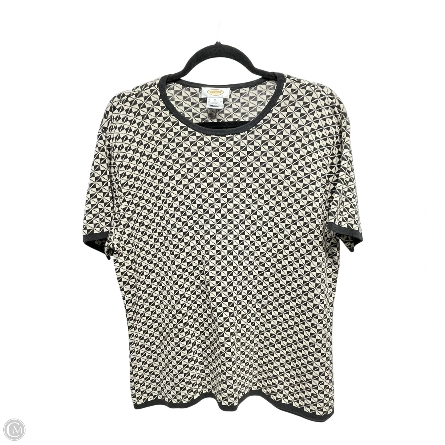Sweater Short Sleeve By Talbots In Geometric Pattern, Size: Xl