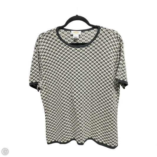 Sweater Short Sleeve By Talbots In Geometric Pattern, Size: Xl