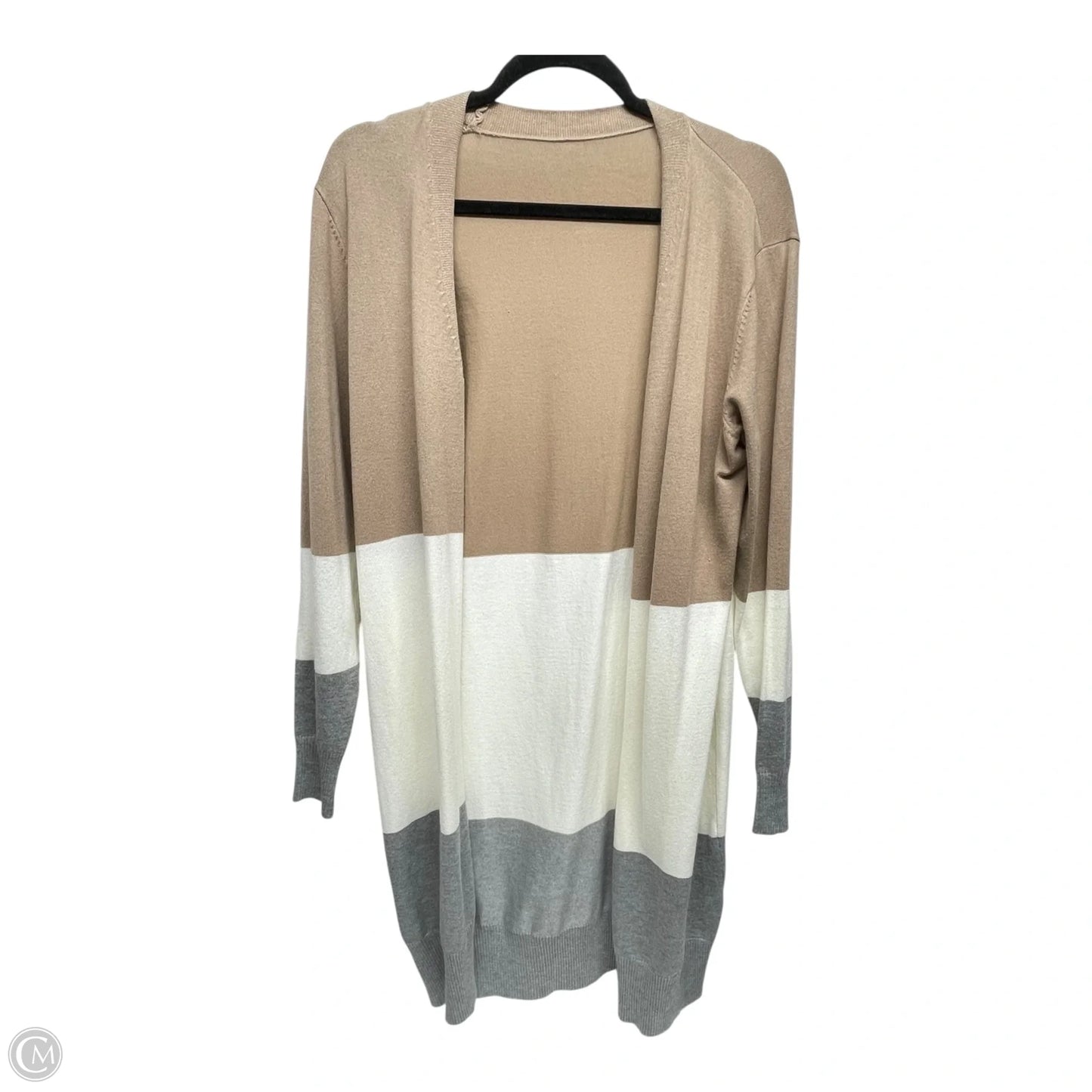 Cardigan By Clothes Mentor In Tan & White, Size: Osfm