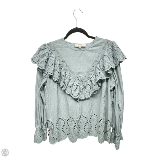 Top Long Sleeve By SEA In Aqua, Size: M