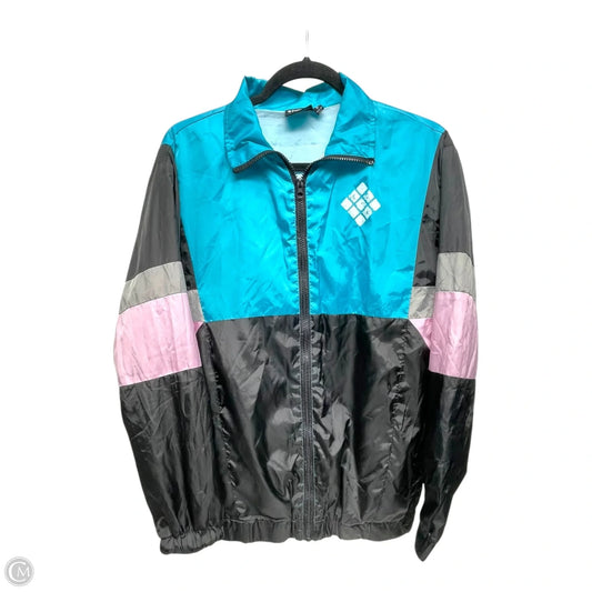 Jacket Windbreaker By POLAROID In Black & Blue, Size: S