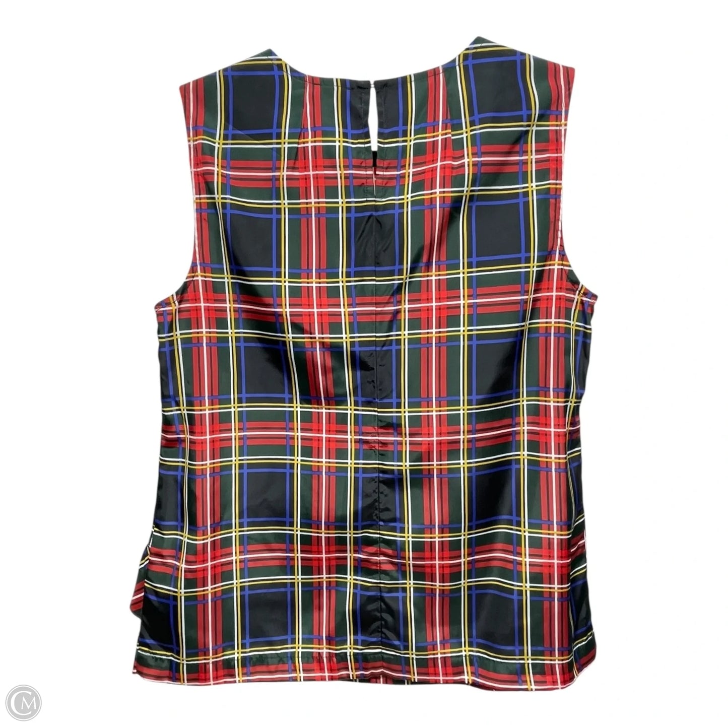 Top Sleeveless By J. Crew In Plaid Pattern, Size: 4