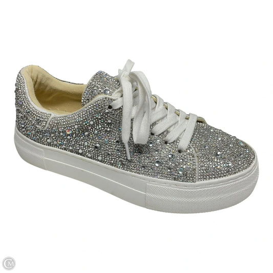 Shoes Sneakers By Betsey Johnson In Silver, Size: 6