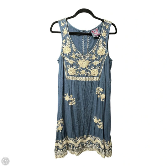 Dress Designer By Johnny Was In Blue & Cream, Size: Xs