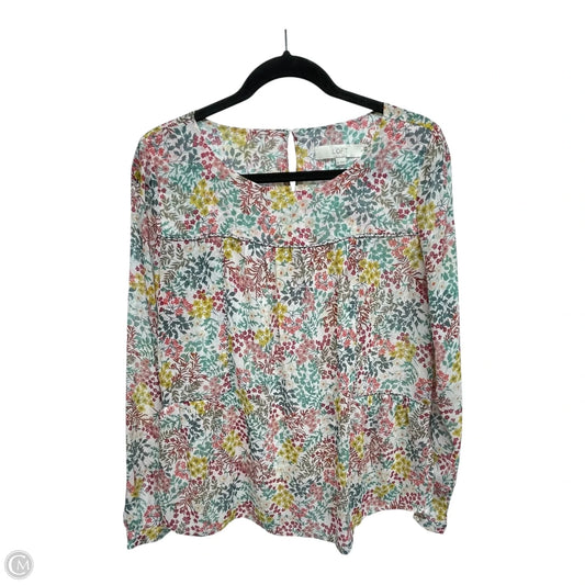 Top Long Sleeve By Loft In Floral Print, Size: Xs