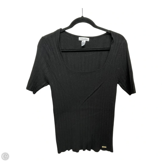Top Short Sleeve By Calvin Klein In Black, Size: S