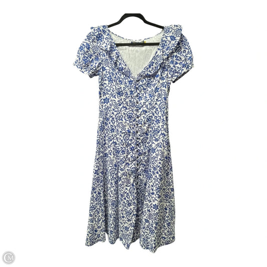Dress Casual Midi By Polo Ralph Lauren In Blue & White, Size: 6