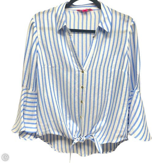 Top 3/4 Sleeve Designer By Lilly Pulitzer In Striped Pattern, Size: M