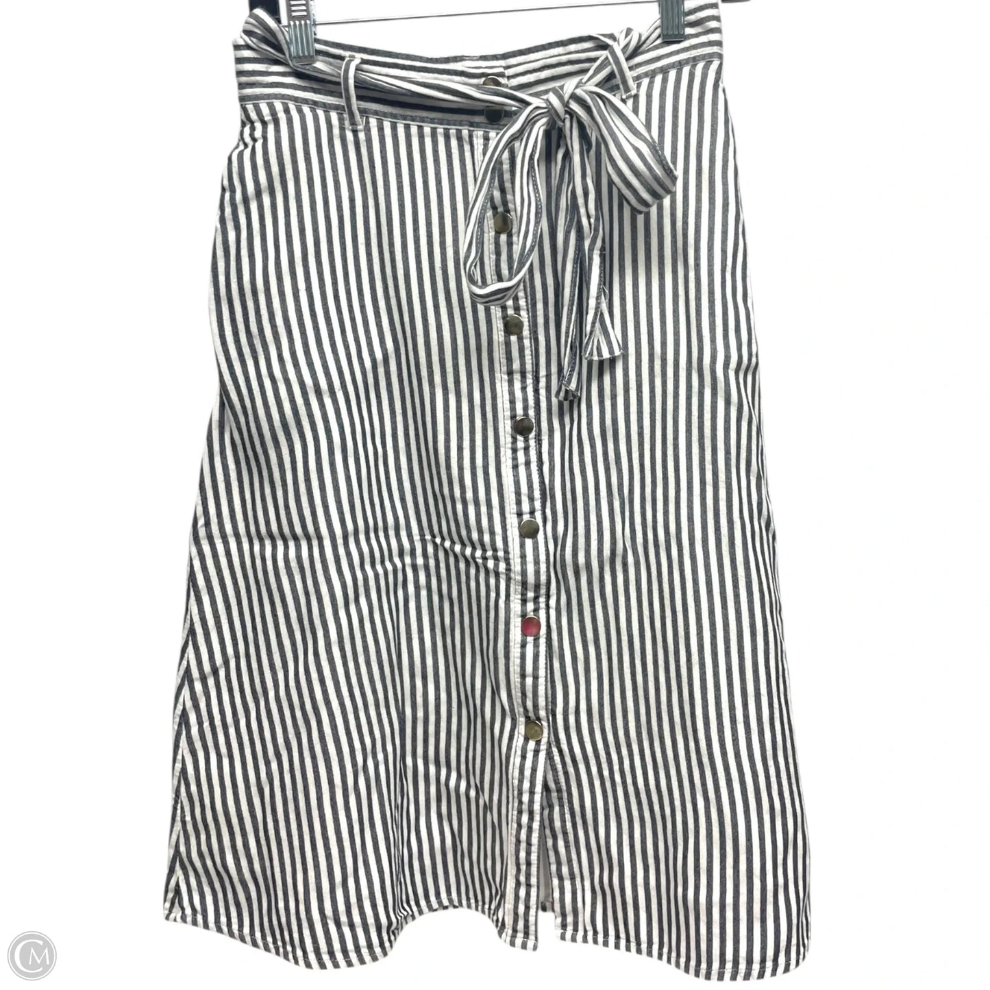 Skirt Midi By Loft In Striped Pattern, Size: 2