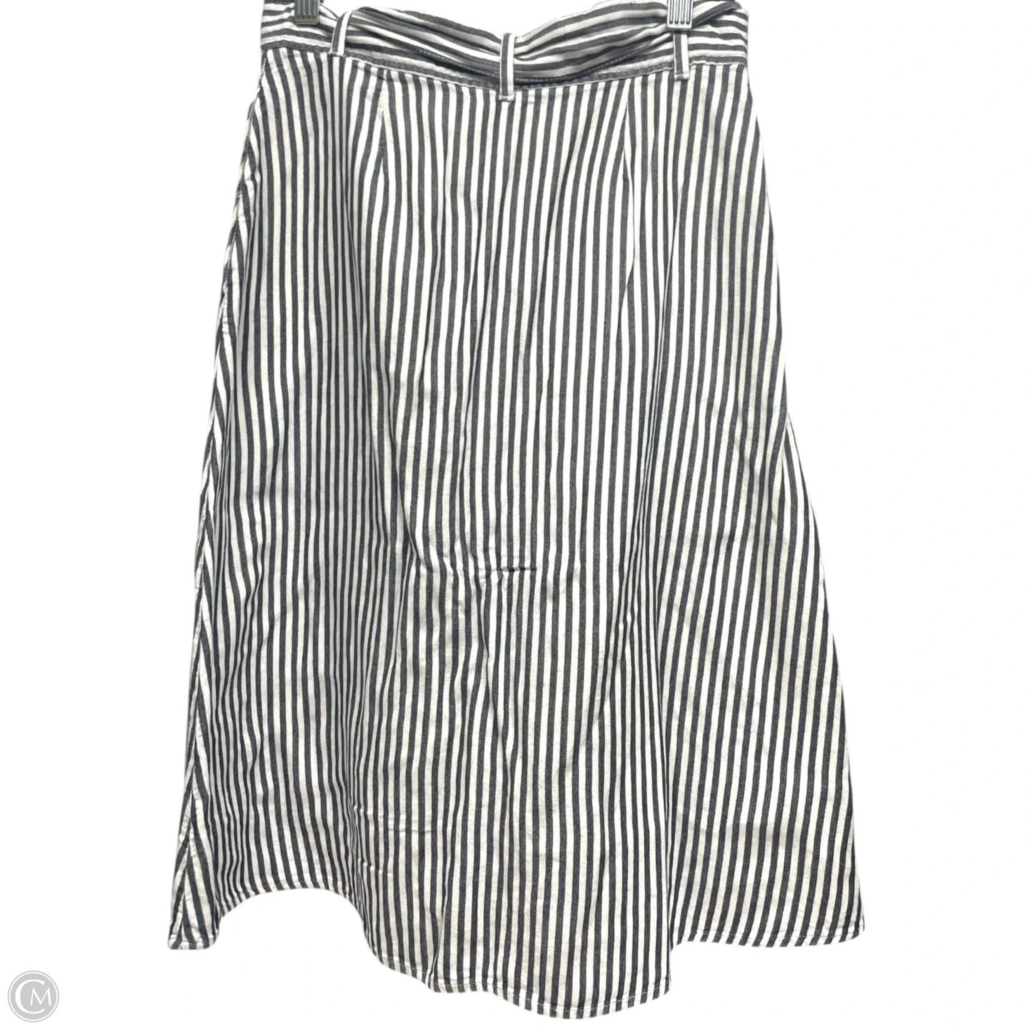 Skirt Midi By Loft In Striped Pattern, Size: 2