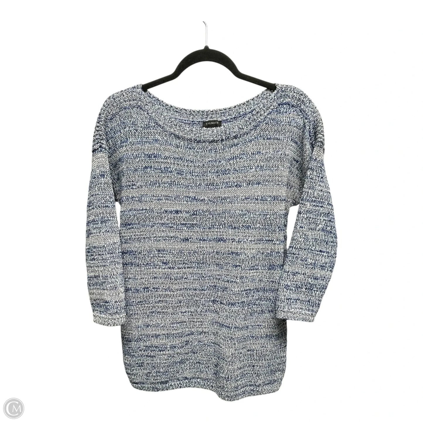 Sweater By Talbots In Blue & White, Size: M